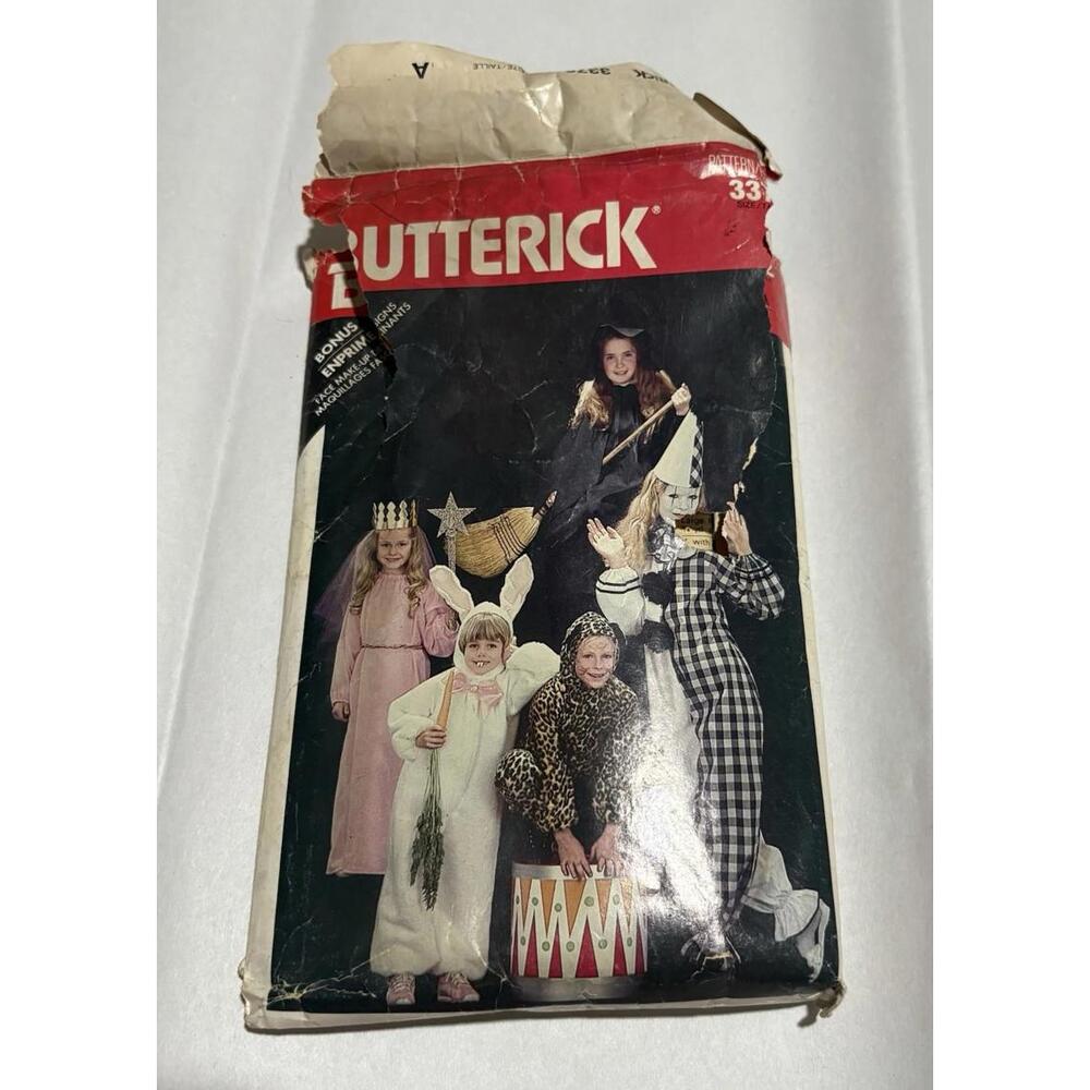Vintage Butterick 3327 Costume Sewing Pattern – Witch,‎ Bunny, Clown, Princess